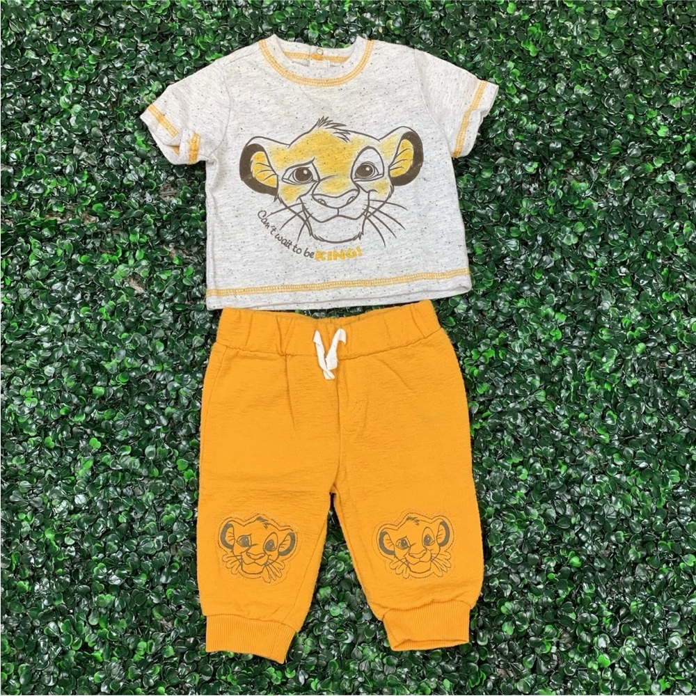 Disney Baby The Lion King Simba 2 Piece outfit Infant Size 0-3 Months EUC